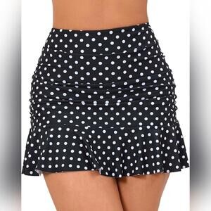 NWT Halcurt Hight Waisted Tummy Control Ruched Swimsuit Skirt Bottoms, S (4-6)